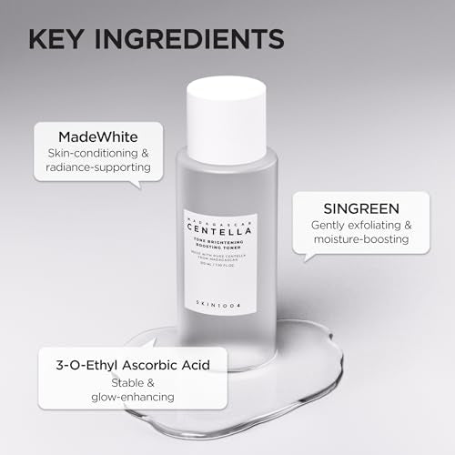 SKIN1004 Tone Balancing Boosting Toner, Korean Face Toner for Dark Spot, Centella Toner with Niacinamide & MadeWhite, Gentle Exfoliating, Radiant Skin, Daily Korean Skin Care, 7.10 fl.oz / 210ml