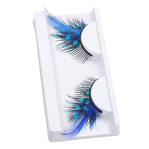 Blue Feather Eyelashes Dramatic Extra Long Cosplay Lashes