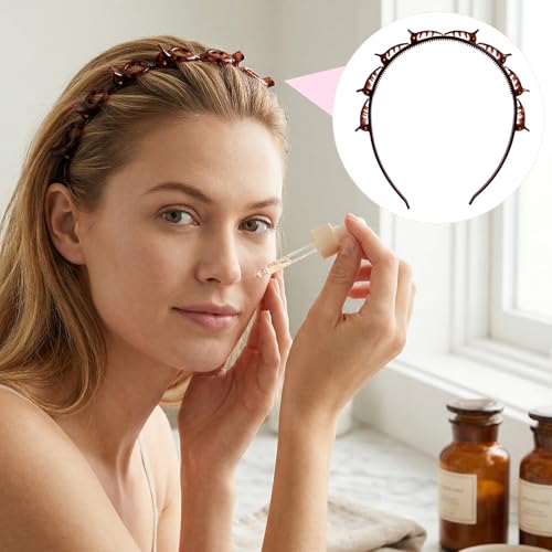 Double Layer Hair Clip Headband with Teeth - 2 Pack