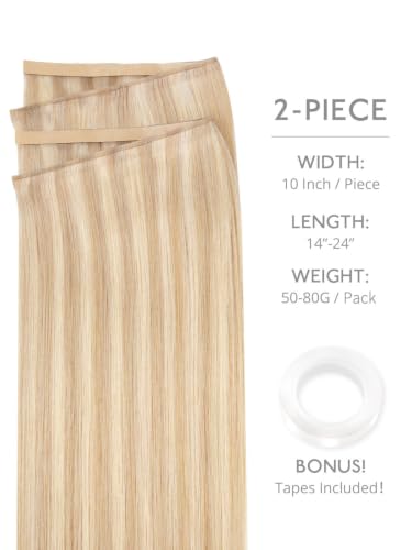 22'' Tape In Weft Hair Extensions - Remy Human Hair, Dirty Blonde