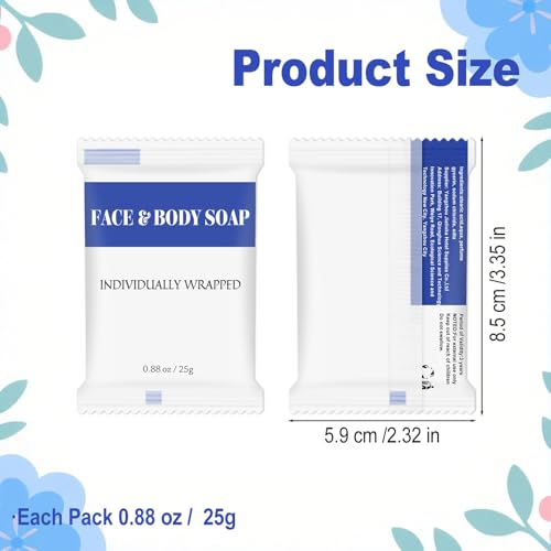 Travel Size Bars Soap in Bulk, Individually Wrapped Mini Small Body Hand and Face Soaps Toiletries Amenities for Hotel, Shelter/Homeless/Nursing Home/Charity/Motel/Guest Bathroom 0.88 oz (30 Pack)