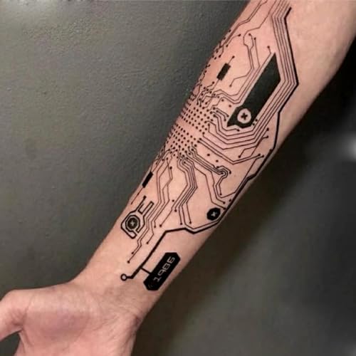 Waterproof Temporary Tattoos - Cyberpunk & Steampunk Designs (4 Sheets)