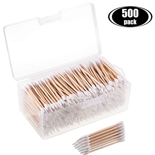 Norme 500 Pack 3-Inch Cotton Swabs with Wooden Handles - Gentle Cleaning & Arts