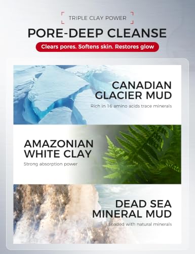 Clay Mask for Sensitive Skin - Deep Cleansing Mud Formula 3.88 Oz