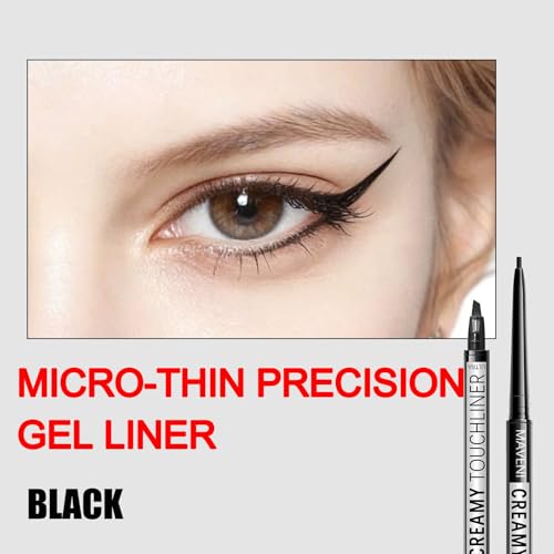 Waterproof Eyeliner Pencil - 24H Black Gel Liner with Precision Tip