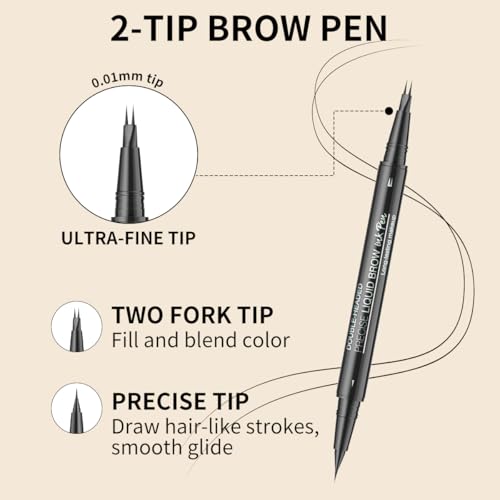 Microblading Eyebrow Pencil Waterproof 2-in-1 Dual-Ended Brow Pen