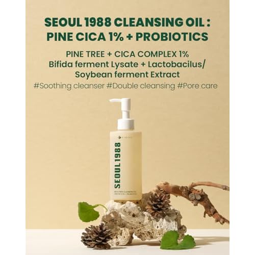 K-SECRET SEOUL 1988 Cica Cleansing Oil ? Deep Pore Cleansing & Gentle Exfoliation | Daily Oil Cleanser for Sensitive Skin | Korean Skincare, 200ml / 6.76 fl oz