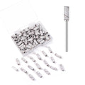 100pcs Zebra Nail Sanding Bands & Mandrel Bit - 80 Grit Coarse