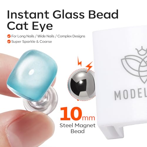 modelones A0 Silver Magnet for Cat Eye Gel Nail Polish 5D Aura Glass Bead