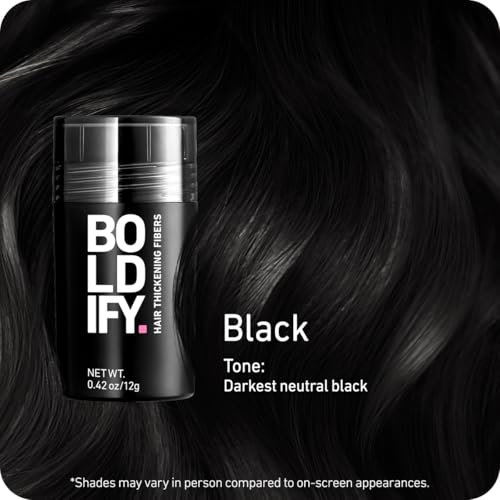 Boldify Hair Fibers for Thinning Hair, Black 12g