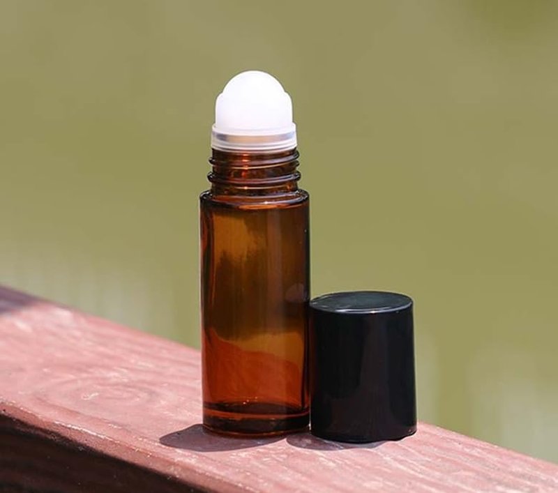 2Pcs 50ml Brown Glass Essential Oil Roller Bottles