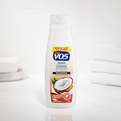 Alberto VO5 - Island Coconut Moisturizing Shampoo - Hydrating Shampoo - With Coconut Milk, Vitamin E and Biotin - Long Lasting Fragrance - 15 oz (Pack of 2)