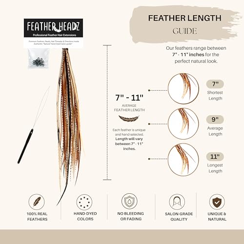 Natural Color Rooster Feather Hair Extensions – 50 Pack