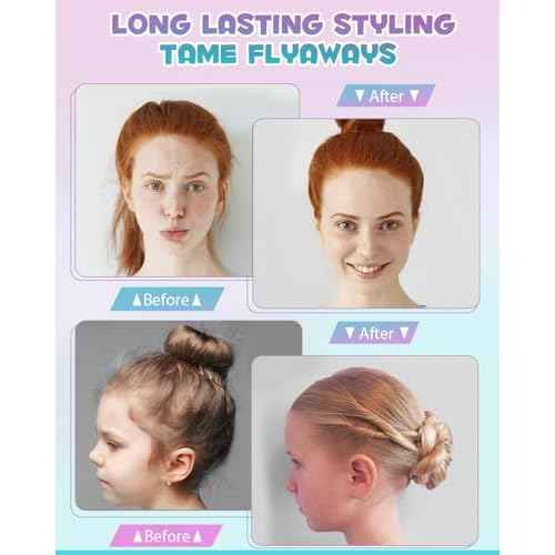 Hair Wax Stick for Girls Women, Wax Stick for Hair, Tamer for Flyaway, Hair Accessories £¦ Hair Bun Maker for Women to Ponytail, Bun, Braids, Designed for Softball, Gymnastics, Dance Fashion Hairstyle