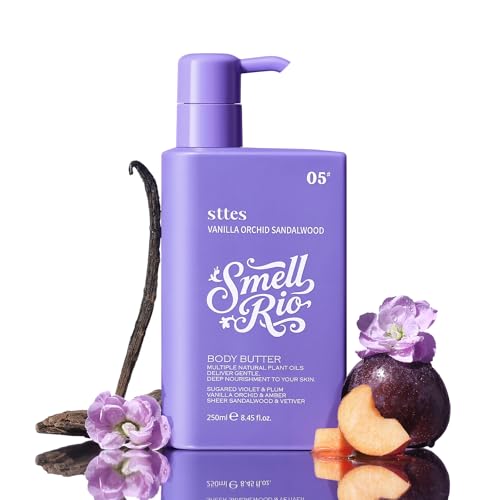 Sttes Smell Rio Body Butter 05# (Vanilla Orchid Sandalwood) - Fast Absorbing, Lightweight, Non-Greasy, With Active Caffeine, Jojoba Seed Oil, Natural Coconut Oil, 250ml/8.45 fl.oz