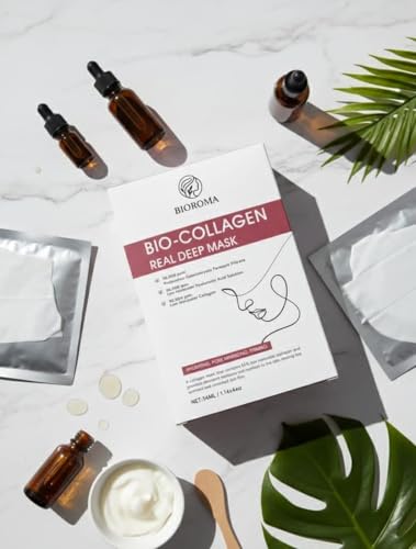 BIOROMA Collagen Face Mask Pack - Hydrating, Firming & Pore-Minimizing Hydrogel Masks 34ML x 4