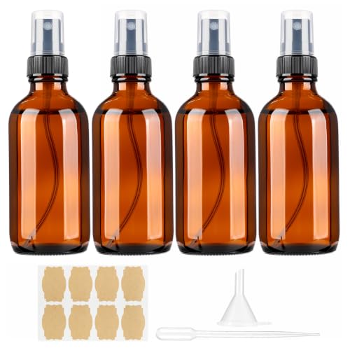 Vitreaux 4oz Amber Glass Spray Bottles Set of 4