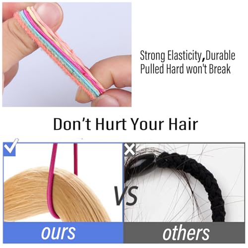 300Pcs Elastic Hair Bands for Kids & Women, No Damage