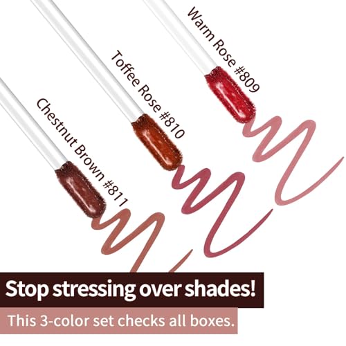 3-Piece Peel Off Lip Stain Set with Tweezer - Waterproof & Long-Lasting