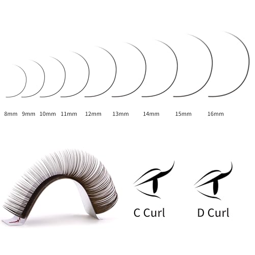 Dark Brown Lash Extensions 0.03mm CC Curl 8-16mm Mixed Length Tray
