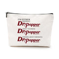 LONGXIN Dr Pepper Themed Makeup Bag - Large 9x7in with Color 1553, Travel Toiletry Organizer