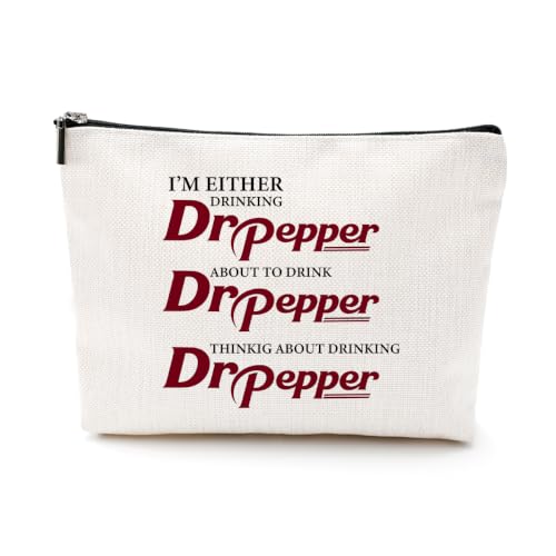 LONGXIN Dr Pepper Themed Makeup Bag - Large 9x7in with Color 1553, Travel Toiletry Organizer