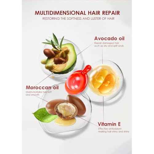 Hair Treatment Vitamin Serum Oil Capsule for Dry Damaged Hair, 2 Boxs, Enriched with Moroccan Macadamia Avocado Oils. (80 Pcs)