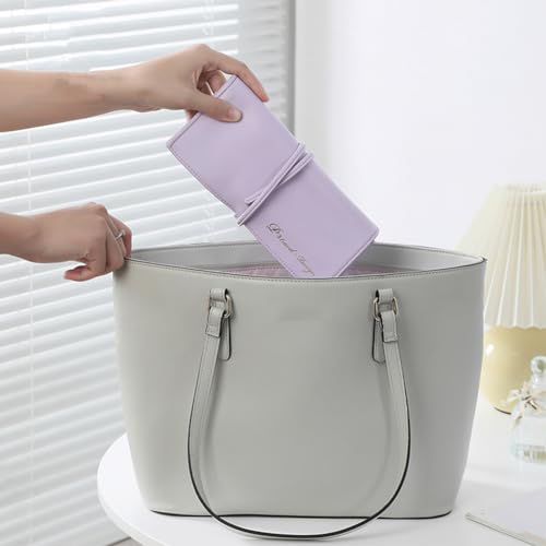 VanFn Travel Makeup Brush Holder, Portable Makeup Brush Organizer Bag, Roll Up Bag Ideal for Eyebrow Eyeshadow Brushes P.Travel Series