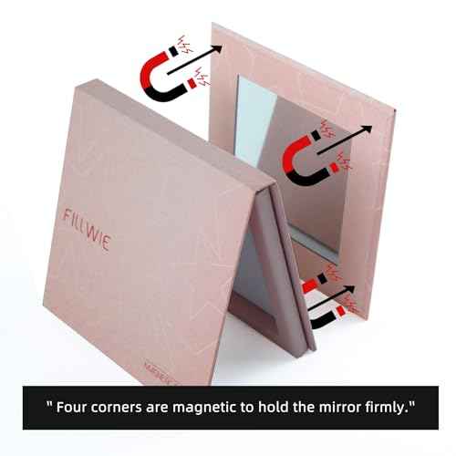 Pink Magnetic Refillable Makeup Palette with Mirror ? Lightweight, Durable, Travel-Ready Case for Eyeshadow, Blush, Lipstick ? Includes Spatula & 20 Stickers ? Small, Waterproof Paperboard