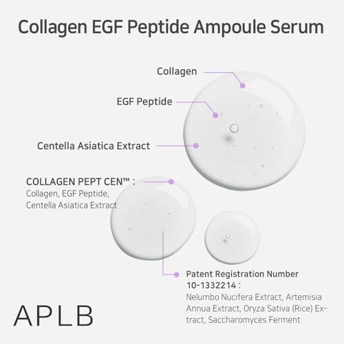 APLB Collagen EGF Peptide Ampoule Serum | COLLAGEN PEPT CEN¢â 35.9% 1.35 FL.OZ/Korean Skincare, Elasticity care, Long lasting moisturizing, Revitalize for gentle and improve skin texture
