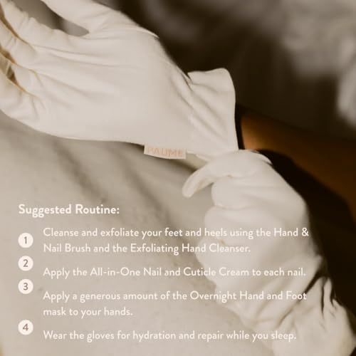 PAUME Organic Cotton Overnight Hydration Gloves for Dry Hands (1 Pair)