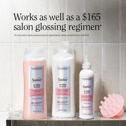 Suave Hydra Gloss Conditioner 12.6 fl oz Pack of 6 - Glycolic & Camellia Oil