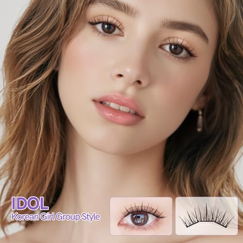 Self Adhesive Lash Clusters DIY Eyelash Extensions C Curl Natural 42Pcs Pre-Glued Cluster Lashes 11-13MM No Glue Individual Lashes Self Application at Home(Idol)