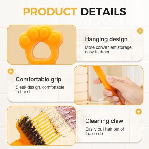 Krrzpow Blue 2-in-1 Hairbrush & Comb Cleaner Tool for Hair & Dust Removal