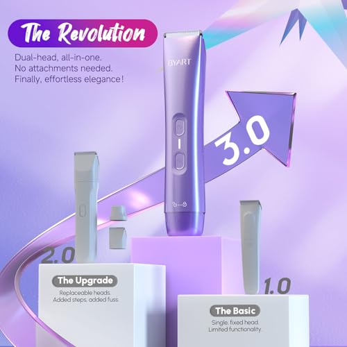 BYART Bikini Trimmer for Women – Dual Head Waterproof Electric Shaver