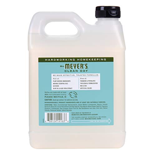 Mrs. Meyer's Basil Liquid Hand Soap Refill 33 Fl Oz Pack of 2 - Uplifting Garden Scent