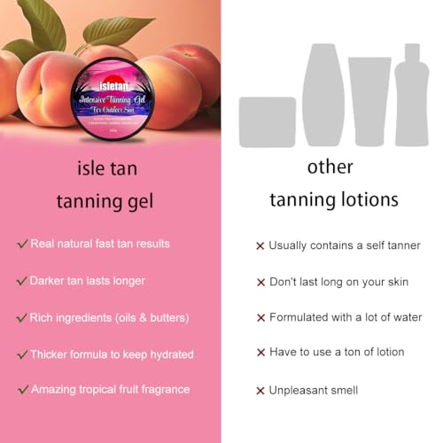 isletan intensive tanning gel peach, tanning gel for outdoor sun, 200g