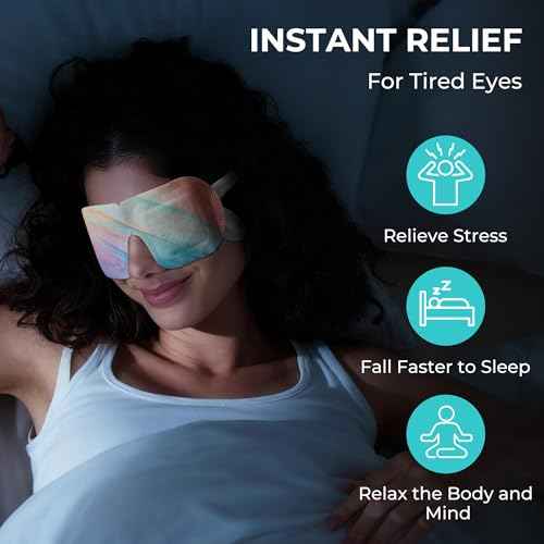 Steam Eye Masks for Dry Eyes: Self Heating Moist Warm Compress for Digital Eye Strain Stye - 10 Packs Spa Relaxation Essentials for Fast Sleep | Airplane Travel | Office Nap | Meditation, Unscented