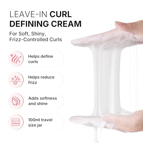 Karseell Curl Defining Cream 3.38 Fl Oz - Leave-In Styling for Curly & Frizzy Hair