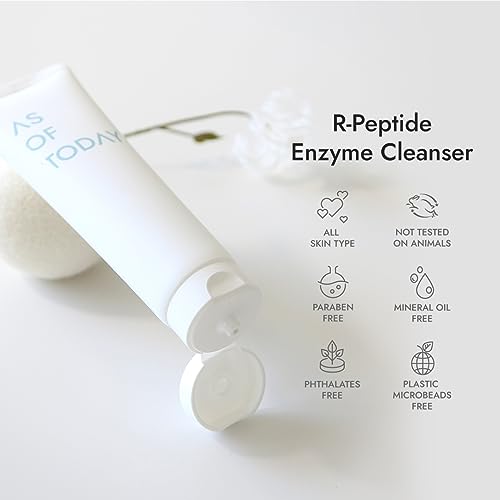 R Peptide Enzyme Cleanser | Dermatologist Tested Gentle Hydrating Face Wash with Peptides, Enzymes & Quillaja Extract | Non-Foaming Cleanser for Sensitive, Dry Skin | Clean Beauty | 3.3 fl oz