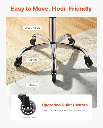 VEVOR Saddle Stool with Wheels, 500 lbs Capacity, Height Adjustable