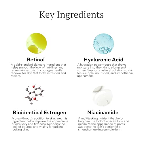 BIOBeauty Night Cream with Retinol ? Restorative Anti-Aging Moisturizer Infused with Real Bioidentical Hormones - Renew Face and Under Eye Serum (1oz)