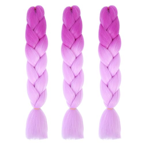 Braiding Hair Ombre Kanekalon Braid Hair Extensions Hot Water Setting High Temperature Synthetic Fiber 24 Inches(B75-3Packs)