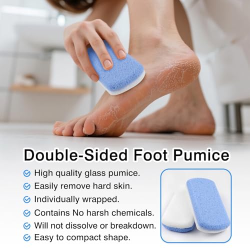 Dual-Sided Glass Pumice Stones for Callus Removal - 2-Pack