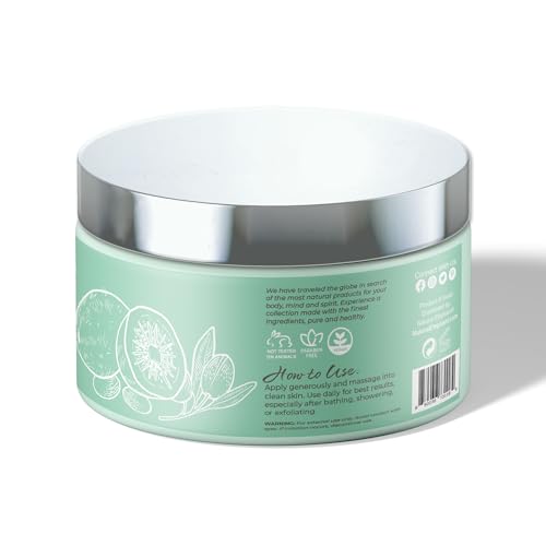 Natural Elephant Body Butter with Shea Butter, Dead Sea Minerals & Vitamin E - Luxurious Moisturizer, Hydrating Cream, Cruelty-Free, Paraben-Free, 9 oz (Kiwi)