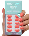 BTArtbox Press on Nails, Extra Short Almond Orange 32Pcs Full Kit