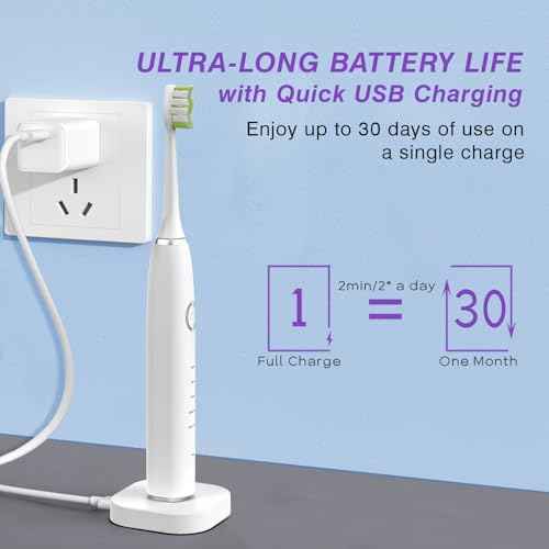Advanced Sonic Electric Toothbrush with 4 Replacement Heads ? Multiple Modes for Deep Clean