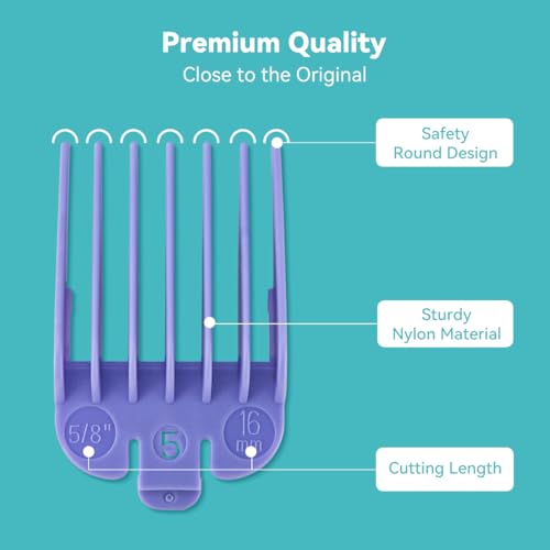 10 Professional Hair Clipper Guards for Wahl Clippers with Organizer