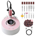 Electric Nail Drill with Brushless Motor, 40000RPM Professional Cordless Nail File for Acrylic & Gel Removal - Rechargeable Manicure & Pedicure Kit with 12 Bits for Home and Salon Use (Pink)