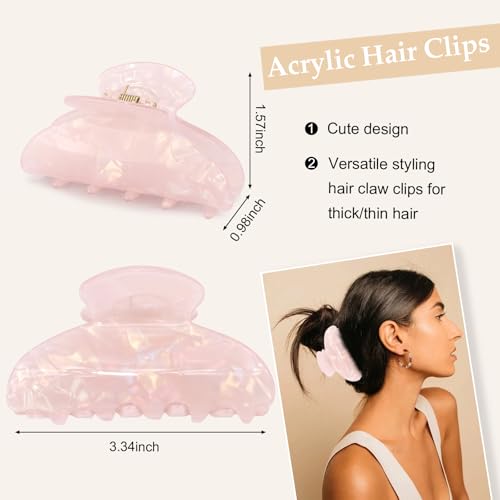 4Pcs Iridescent Glitter Claw Clips for Women, Medium Hair Accessories